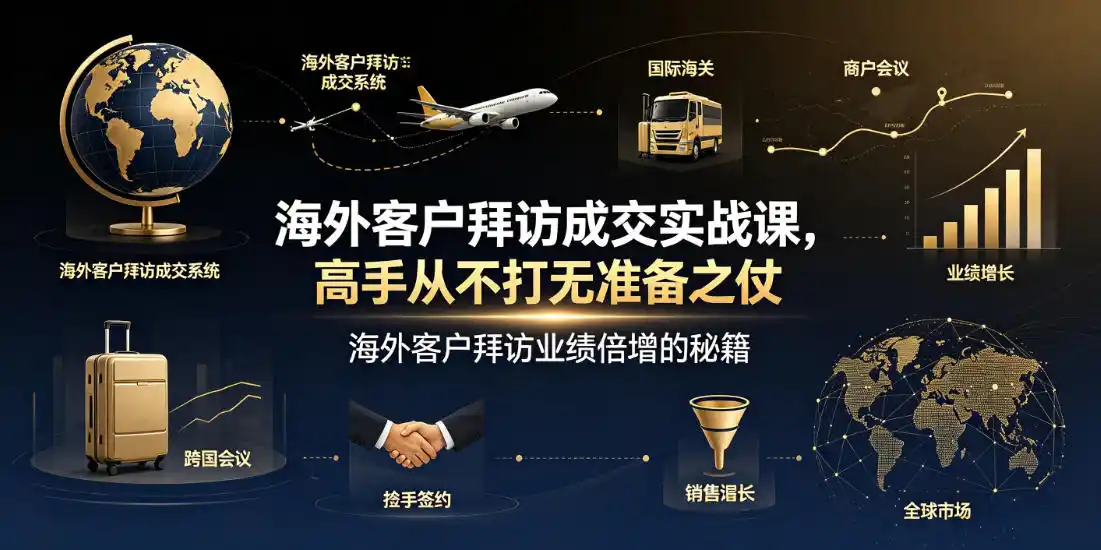 海外客户拜访成交实战课,高手从不打无准备之仗,海外客户拜访业绩倍增的秘籍
