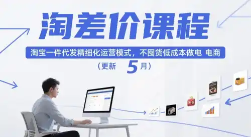 淘差价课程，淘宝一件代发精细化运营模式，不囤货低成本做电商(更新26年7月)