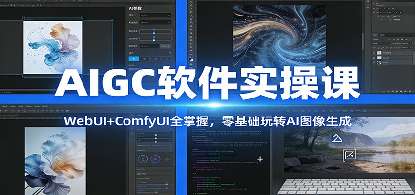 AIGC软件实操课：WebUI+ComfyUI全掌握，零基础玩转AI图像生成