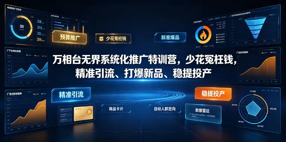 万相台无界系统化推广特训营VI0.0,少花冤枉钱,精准引流、打爆新品、稳提投产(全程录音+字幕)