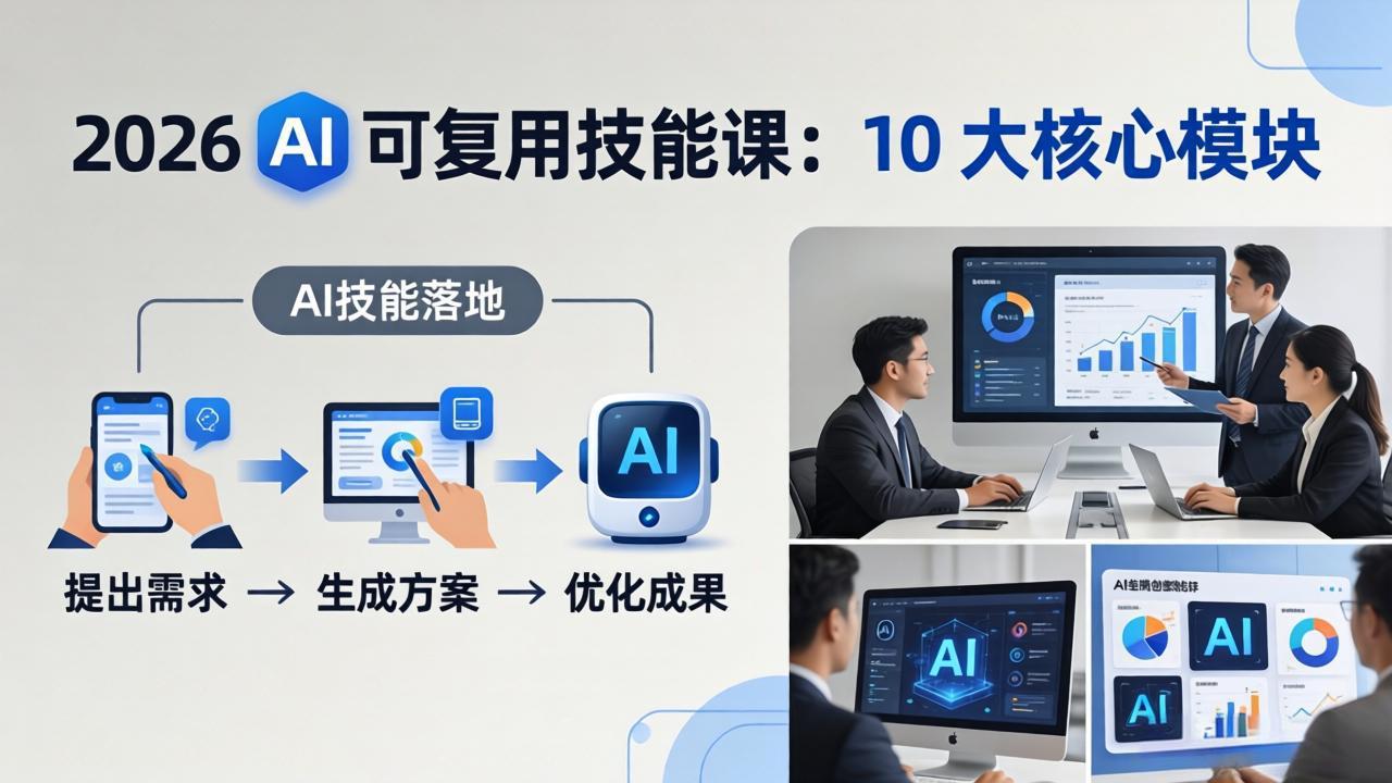 2026AI可复用技能-4月新课：10大核心模块，手把手教你把AI用进工作、产出成果