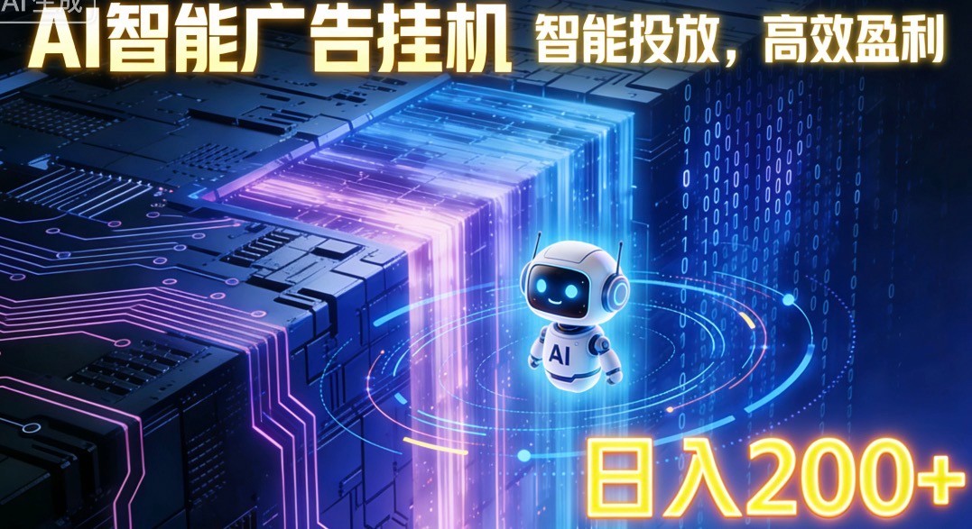 ai智能广告挂机项目，合规挂载广告即可赚取收益，单日收益可达400～500+