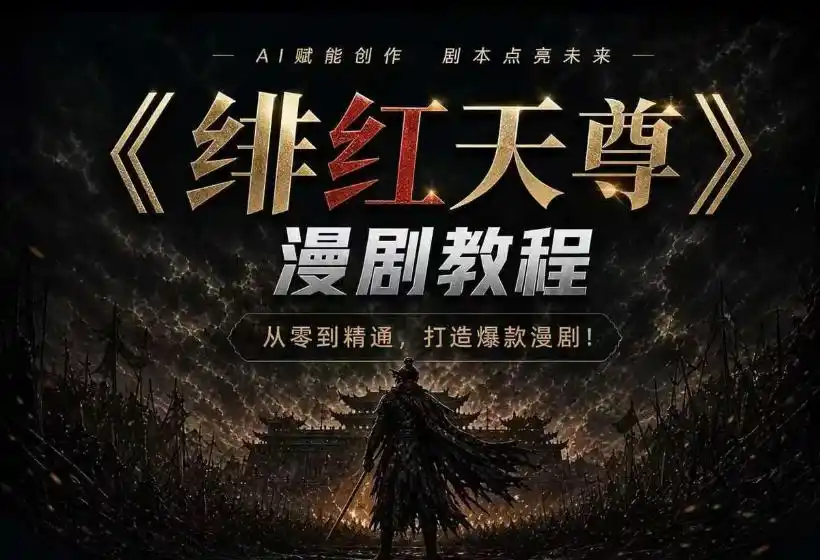 绯红天尊AI漫剧系统教程｜从零入门到精通，工具运用+剧本创作+爆款逻辑+提示词素材+镜头剪辑，全套爆款漫剧落地实战课
