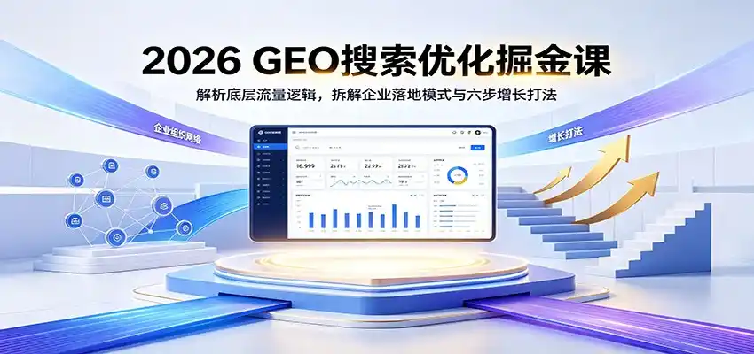 2026 GEO搜索优化掘金课：解析底层流量逻辑，拆解企业落地模式与六步增长打法