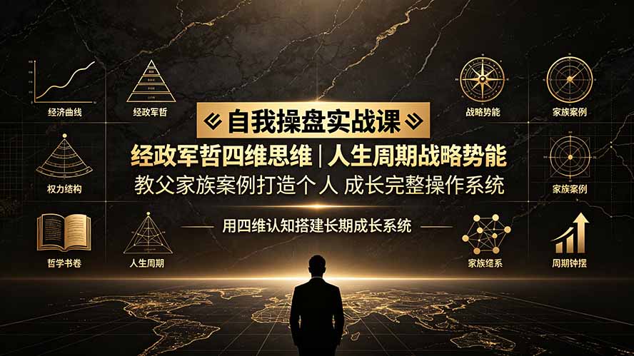自我操盘实战课：经政军哲四维思维｜人生周期战略势能｜教父家族案例打造个人成长完整操作系统