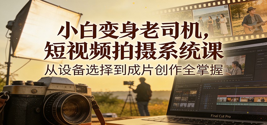 小白变身老司机，短视频拍摄系统课，从设备选择到成片创作全掌握