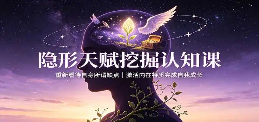 隐形天赋挖掘认知课：重新看待自身所谓缺点，激活内在特质完成自我成长
