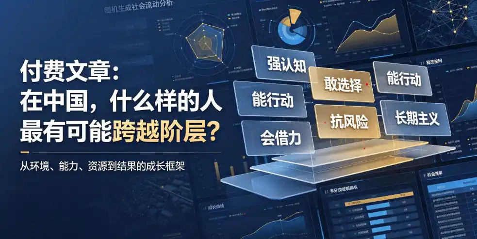 付费文章:在中国,什么样的人最有可能跨越阶层?