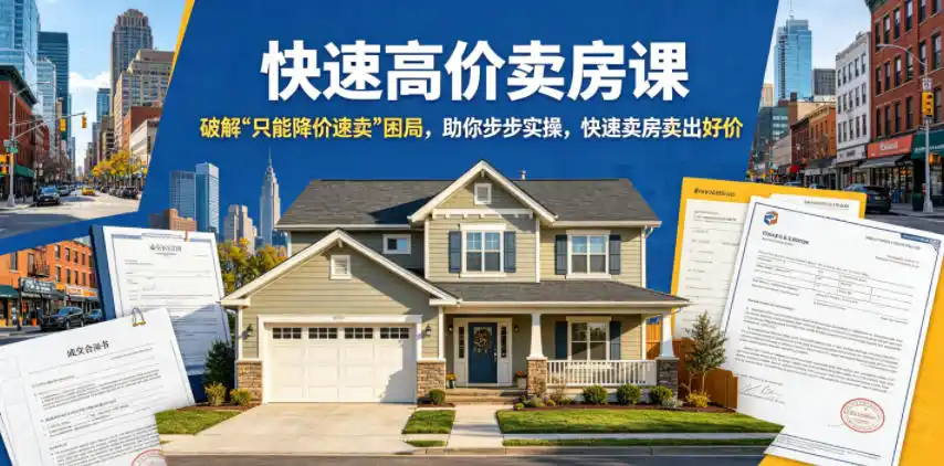 快速高价卖房课，破解“只能降价速卖”困局，助你步步实操，快速卖房卖出好价(更新2026)