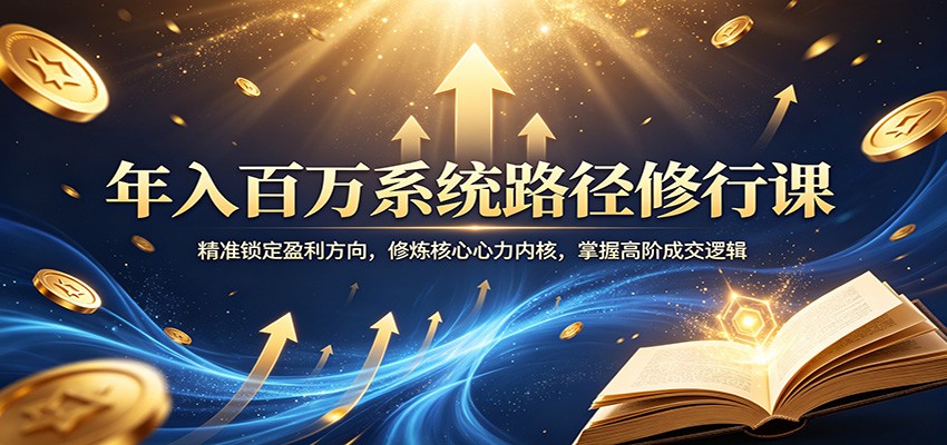 年入百万系统路径修行课：精准锁定盈利方向，修炼核心心力内核，掌握高阶成交逻辑
