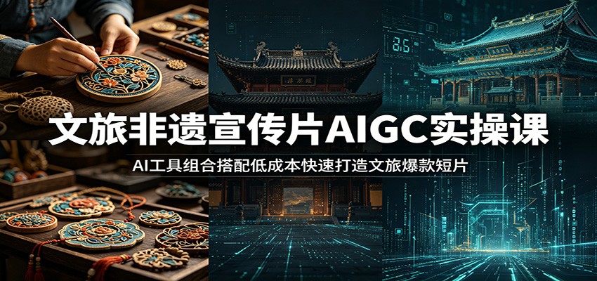 文旅非遗宣传片AIGC实操课：AI工具组合搭配低成本快速打造文旅爆款短片