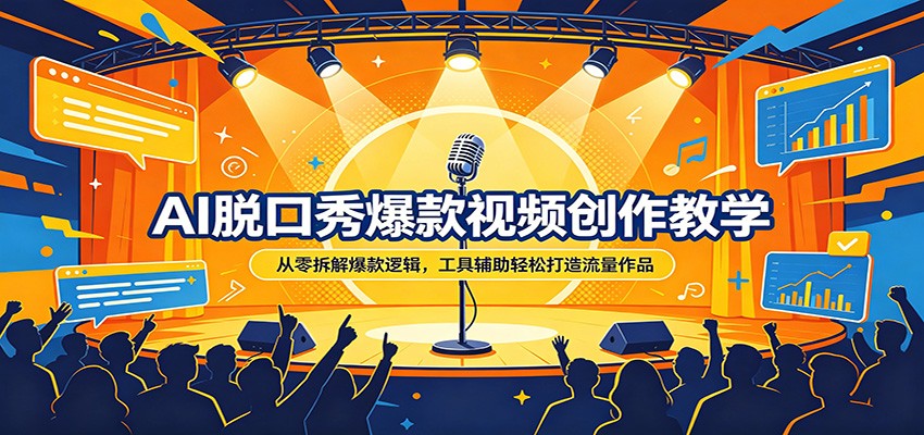 AI脱口秀爆款视频创作教学：从零拆解爆款逻辑，工具辅助轻松打造流量作品