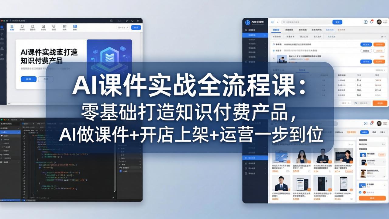 AI课件实战全流程课：零基础打造知识付费产品，AI做课件+开店上架+运营一步到位